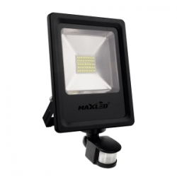 MAXLED Naświetlacz LED 30W + Czujnik Ruchu Zimny Biały 6000K IP65 Slim Gwarancja 3lata!