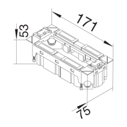 HAGER Puszka mont. 3-kr.45x45mm PC-ABS czarny