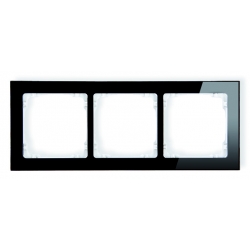 DECO ramka 3x efekt szkła, ramka czarna spód biały 12-0-DRS-3