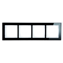 DECO ramka 4x efekt szkła, ramka czarna spód biały 12-0-DRS-4