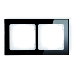 DECO ramka  2x  efekt szkła, ramka czarna spód biały 12-0-DRS-2