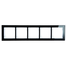 DECO ramka 5x efekt szkła, ramka czarna spód biały 12-0-DRS-5