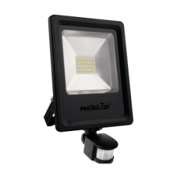 MAXLED Naświetlacz LED 20W + Czujnik Ruchu Zimny Biały 6000K IP65 Slim Gwarancja 3lata!